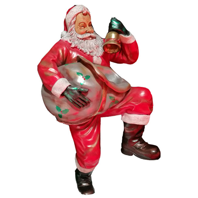 Santa Claus with bell in resin