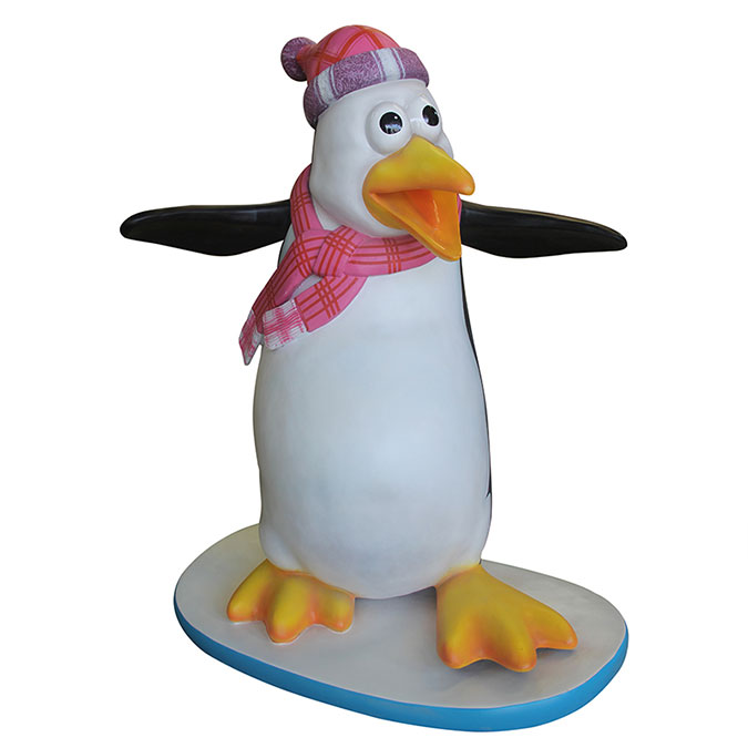 Penguin on a base plate in resin