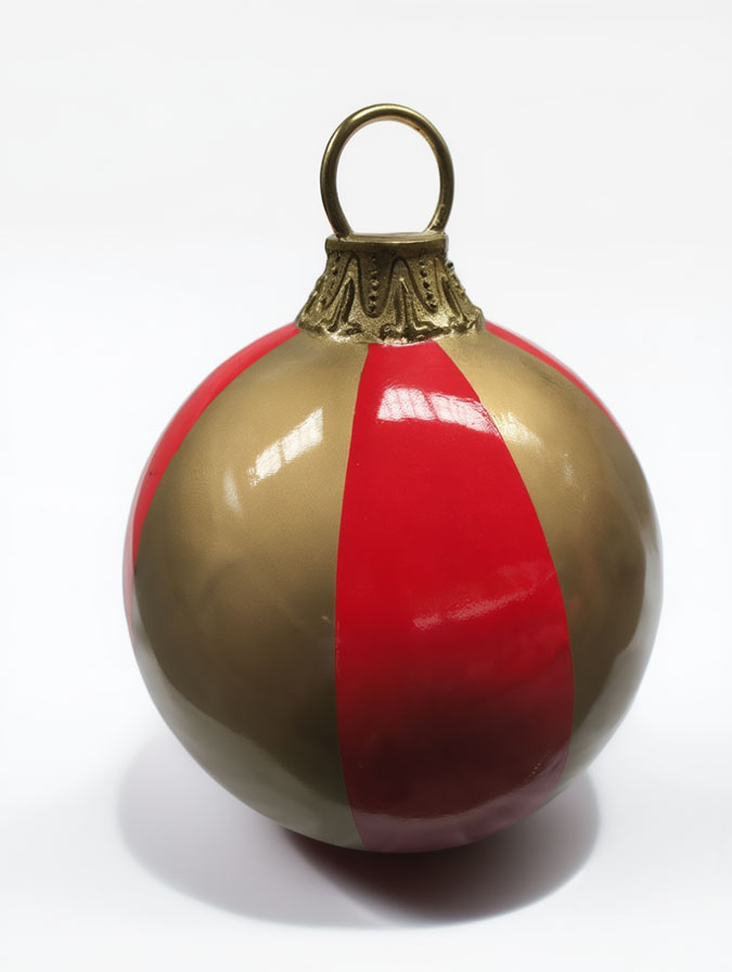Red and gold resin Christmas bauble to hang