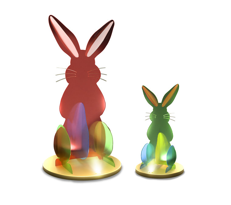 Lapin 3D multicolore géant