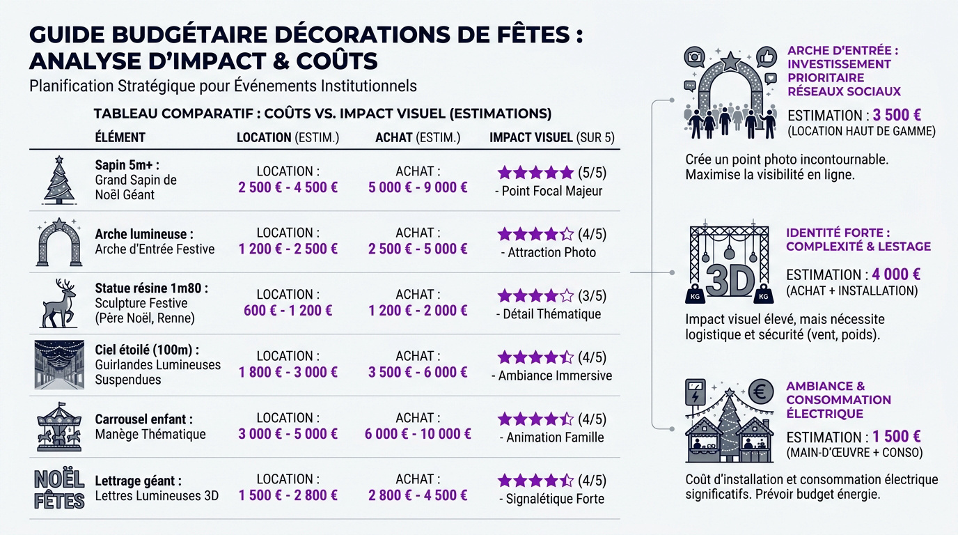 Guide budgétaire pour la décoration professionnelle d'un marché de Noël